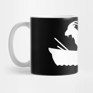 goat in a boat white Mug